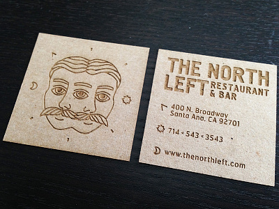 Laser Engraved & Cut Business Cards branding business cards design laser engraved restaurant