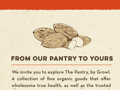 THE PANTRY by Growl almonds design dry goods food granola menu packaging