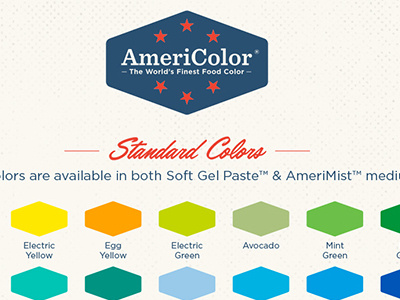 AmeriColor® rebrand Collateral pieces branding color design food coloring print collateral