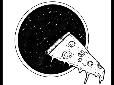 Cosmic Pizza digital illustration food illustration lineart pizza sketch sketchbookpro