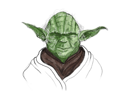 Yoda digital illustration drawing illustration jedi lineart maytheforcebewithyou photoshop portrait sketch sketchbookpro starwars yoda