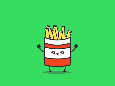Mr. Fry 2d animation clean concept design fast food flat french fries fry illustration illustrator vector