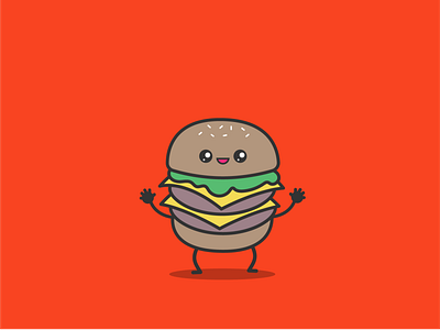 Mr. Buns aka "Mr. Cheese" 2d burger cheese burger clean concept design fast food fast food menu fastfood flat french fries illustration illustrator logo mcdonalds minimal red vector