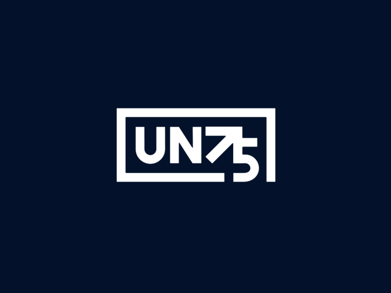 UN 75 2d animation blue brand branding clean concept design flat illustration illustrator logo logodesign minimal ui united nations vector