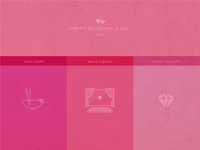 Family Valentine's Day Outing Design family food icon jewelry movie pink ui ux valentine vector