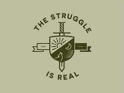 Struggle Is Real dark day icon illustration illustrator light night real struggle