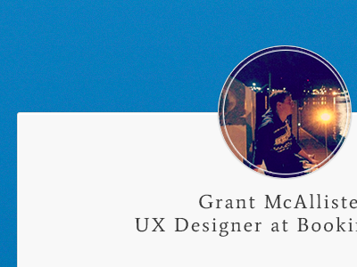 UX Designer at Booking.com blue booking grant mcallister serif