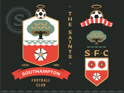 Southampton fc design emblem football illustration logo premier league southampton the saints vector