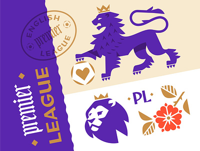 Premier League character coat of arms design emblem football geometric art geometric design illustration leo lion logo premier league vector