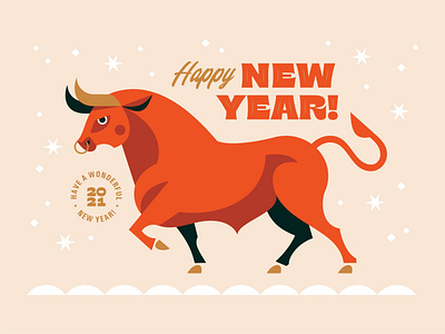NY 2021 bull character design emblem geometric art geometric design holiday illustration logo new year vector