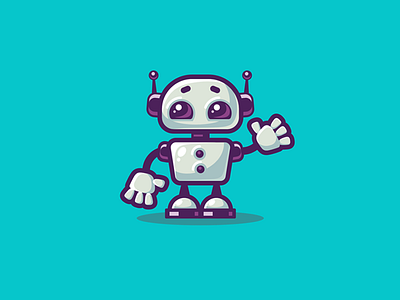 Robot character design illustration logo