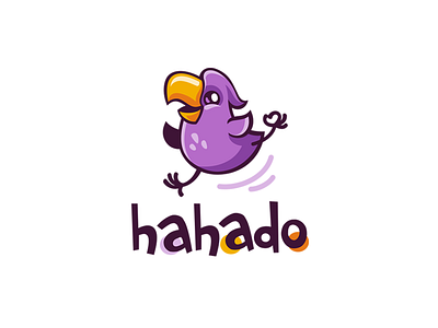 Hahado character design illustration logo parrot