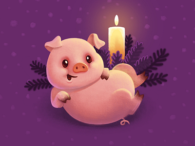 Piggy character illustration new year 2019 piggy