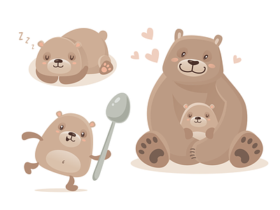 Teddy bear characters bear character design illustration vector