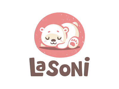 LaSoni bear character design illustration logo sleep vector