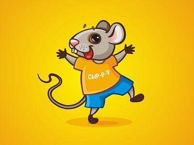 Happy Mouse character happy illustration logo mouse vector