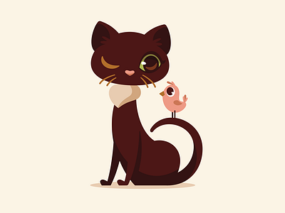 Cat cat character design illustration logo vector