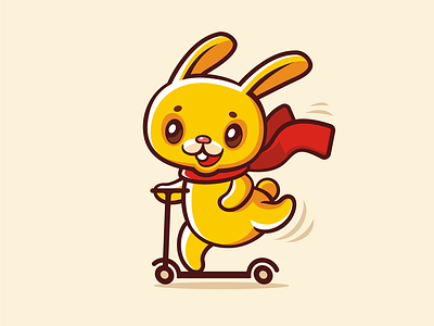 Sunny bunny bunny character design illustration logo vector