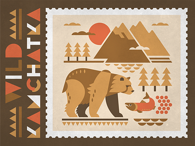 Wild Kamchatka 1 bear character design illustration kamchatka vector wild animals