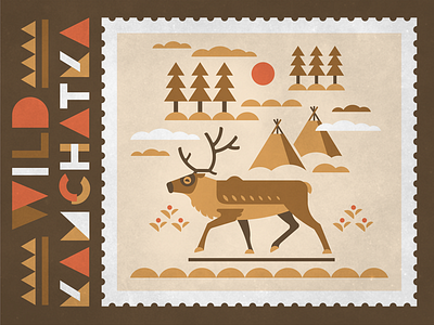 Wild Kamchatka 2 character deer design illustration kamchatka vector