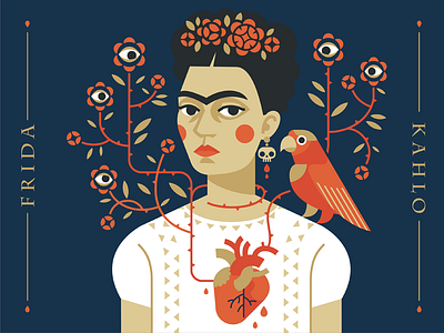 Frida artist character design frida fridakahlo illustration mexico vector