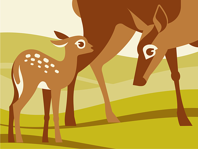 Deer family character deer design emblem family illustration logo love mother nature vector