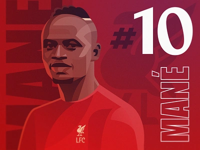 Sadio Mané design football illustration lfc liverpool fc premier league sadio mane vector ynwa