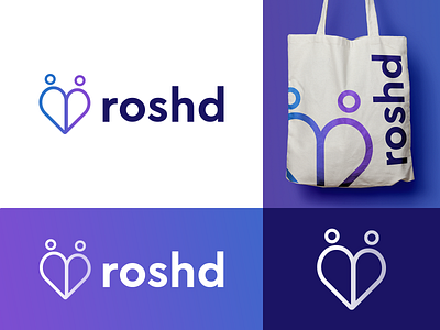 roshd app branding design icon illustrator logo typography ui ux web