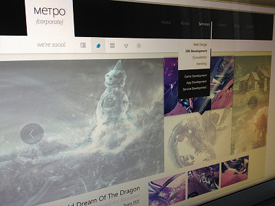 METPO design header metro navigation psd segoe template web design
