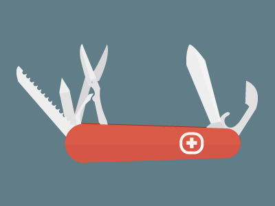 Camping Swiss Army Knife flat illustration rebound swiss swiss army knife
