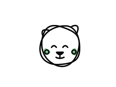 Japan Bear Logo baby bear cute japan line drawing logo simple tokyo