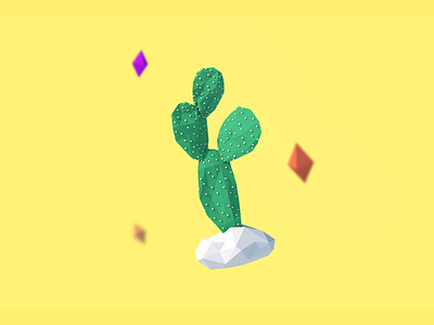 3D Cactus 3d c4d cactus cinema 4d geometric illustration low poly lowpoly model plant polygon render