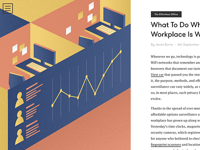 What To Do When Your Workplace Is Watching data illustration illustrations laptop metrics office office data profiles