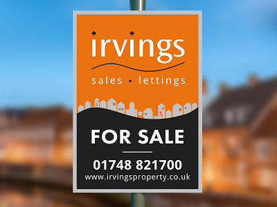 Irvings Estate Agent Board board design estate agent illustrator irvings modern outdoor sign realtor sale sign