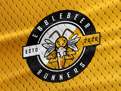 Epplebeer Runners logo beer brand colourful drinking emblem fun jersey logo playful sports wasp