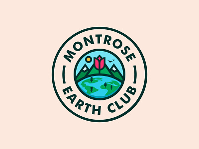 Montrose Earth Club children clean colorful colourful design earth emblem kids modern montrose mountain rose