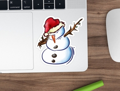 Dabbing Snowman Sticker