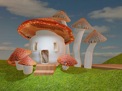 Better rendering 3d animate blender cartoon mapping mushrooms polygons ui uv ux