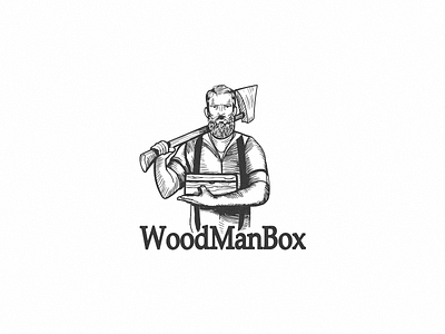WoodManBox brand lenhador logo lumber lumberjack marca wood wood box woodbox woodman