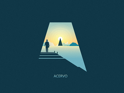 Acervo brand deck design dock illustration logo