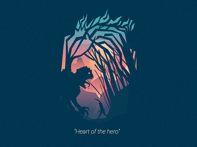 Heart of the hero brand hero illustration logo marca