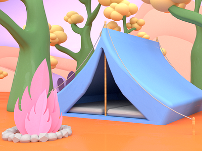 Camp Site 3d animation 3d art 3d artist 3d illustration 3d modeling cinema 4d design illustration