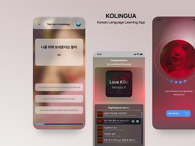 Kolingua | Korean Language Learning App UI Design app design app designer designer language app learning app mobile app mobile app design mobile ui product design ui ui design uiux design ux uxdesign uxui
