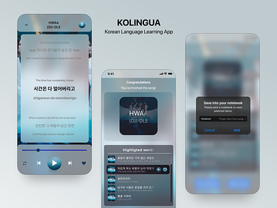 Kolingua | Korean Language Learning App UI Design app deisgn app designer language app learning app mobile app design mobile design mobile ui product design ui ui designer uidesign uiux ux uxdesign