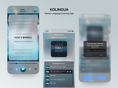 Kolingua | Korean Language Learning App UI Design