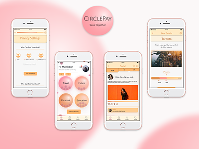 CirclePay | Personal Finance App | UI Design goal tracking tool goals mobile mobile app mobile app design mobile design personal finance personal finance app social apps ui design