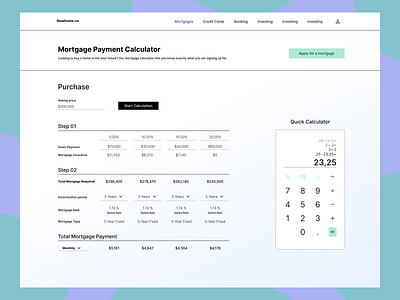 Mortgage Payment Calculator responsive design ui ui design web design