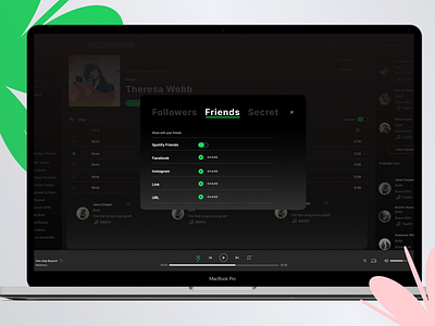 Spotify | Social Listening Feature application design responsive design ui user interface web app