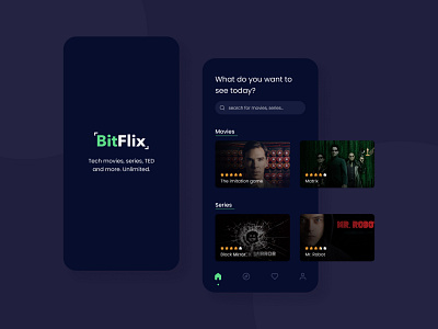 Tech Movies App Concept UI