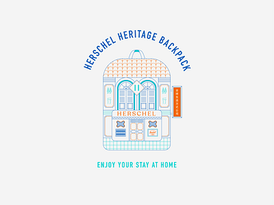 Enjoy your stay at home backpack graphicdesign heritage herschel illustration shophouse